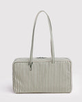 Medium Nylon Bowler Bag - Sage Stripe
