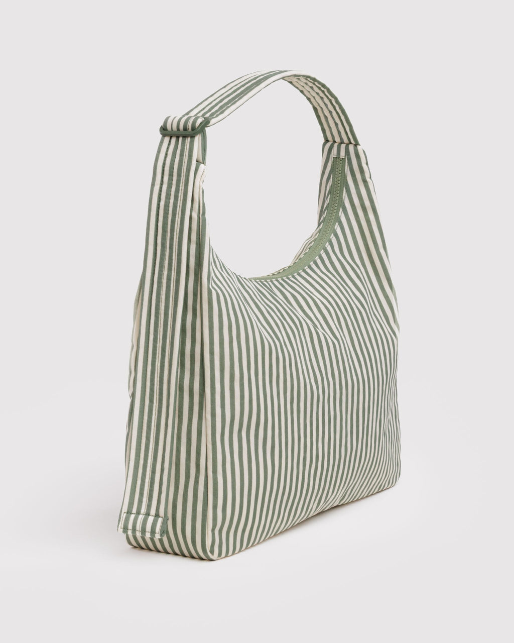 Nylon Shoulder Bag - Sage Stripe