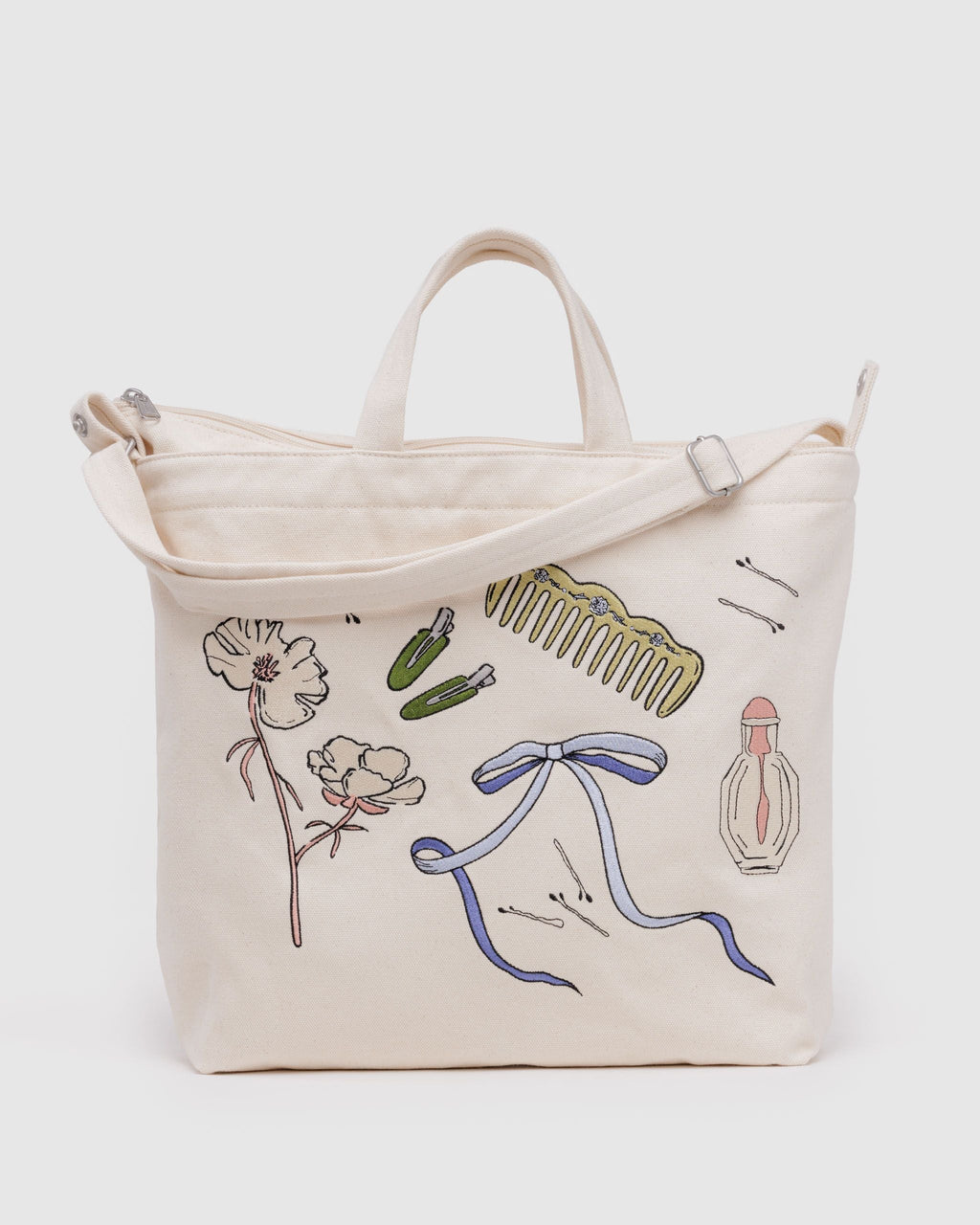 Horizontal Zip Duck Bag - Embroidered Get Ready With Me