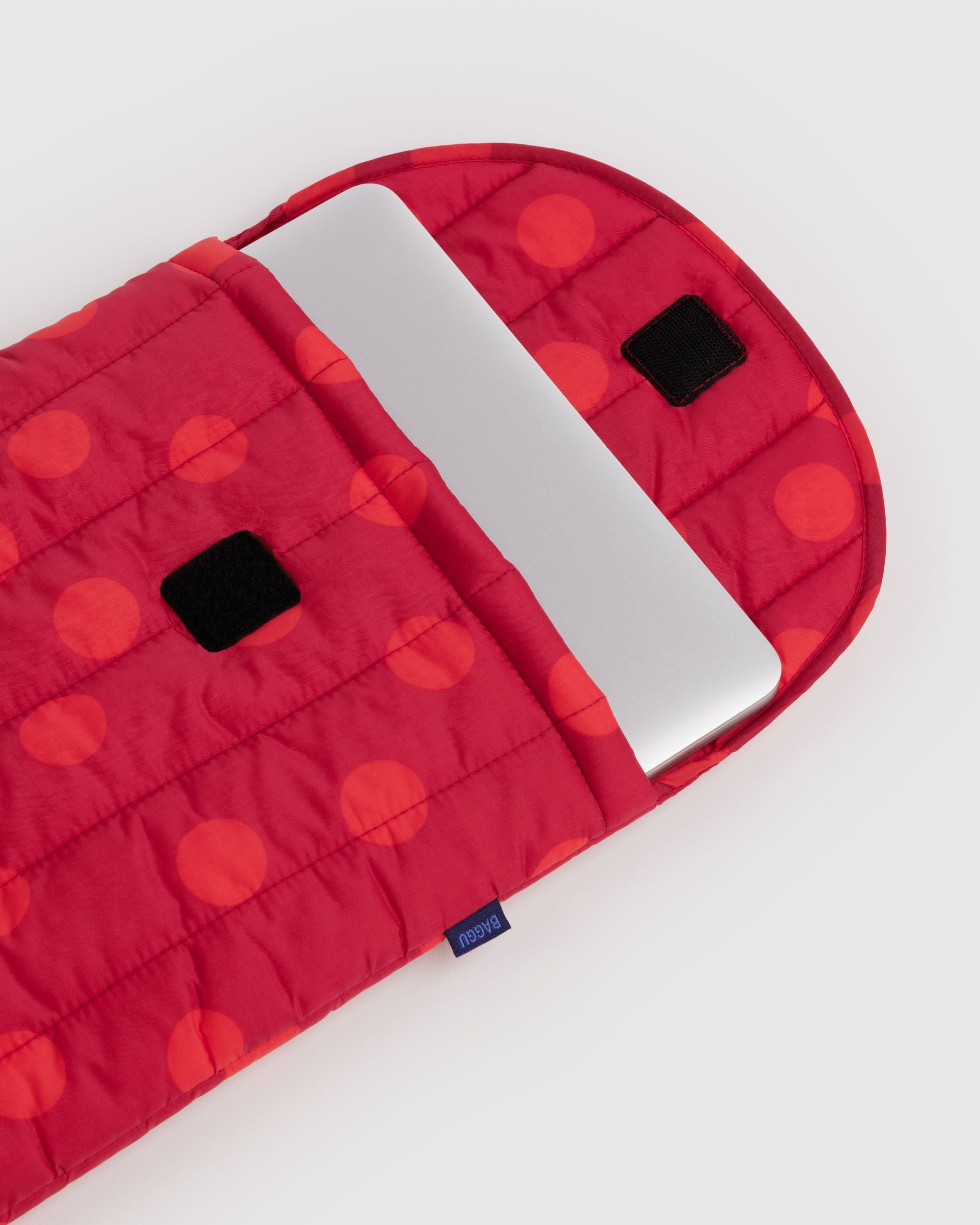 Puffy Laptop Sleeve 16" - Red Polka Dot