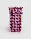 Puffy Glasses Sleeve - Pink Houndstooth