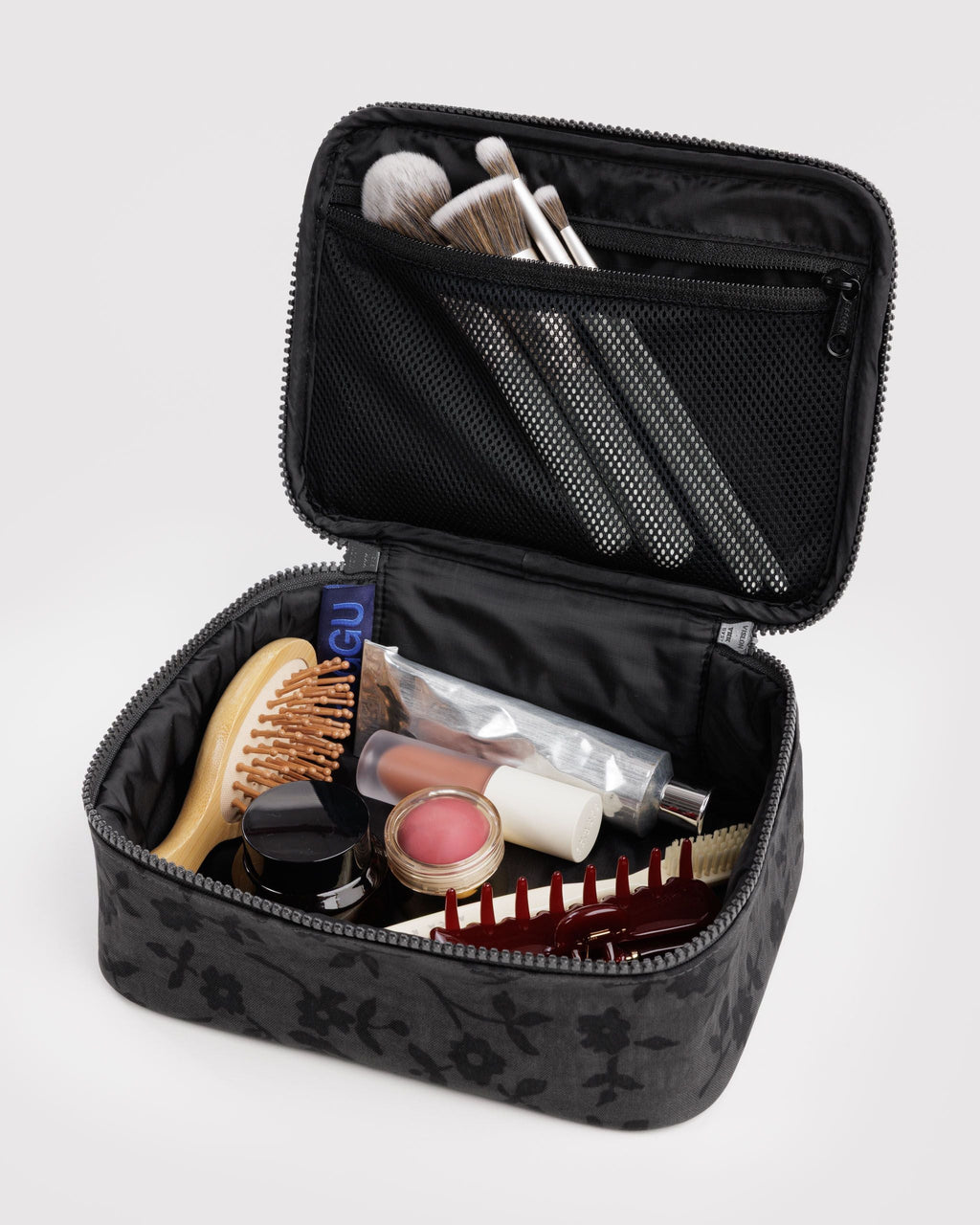 Small Cosmetic Case - Charcoal Ditsy Floral