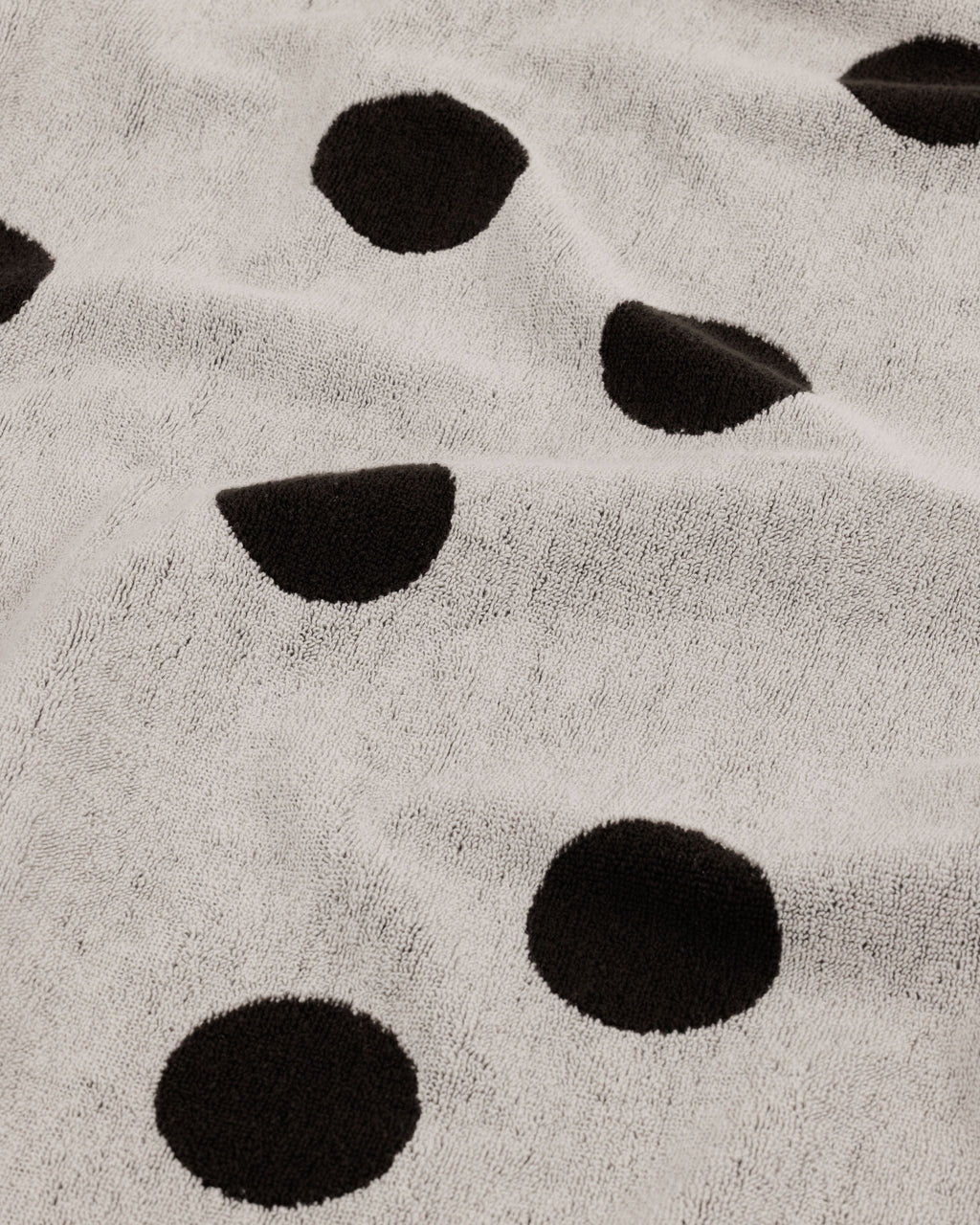 Bath Towel - Cream and Black Polka Dot