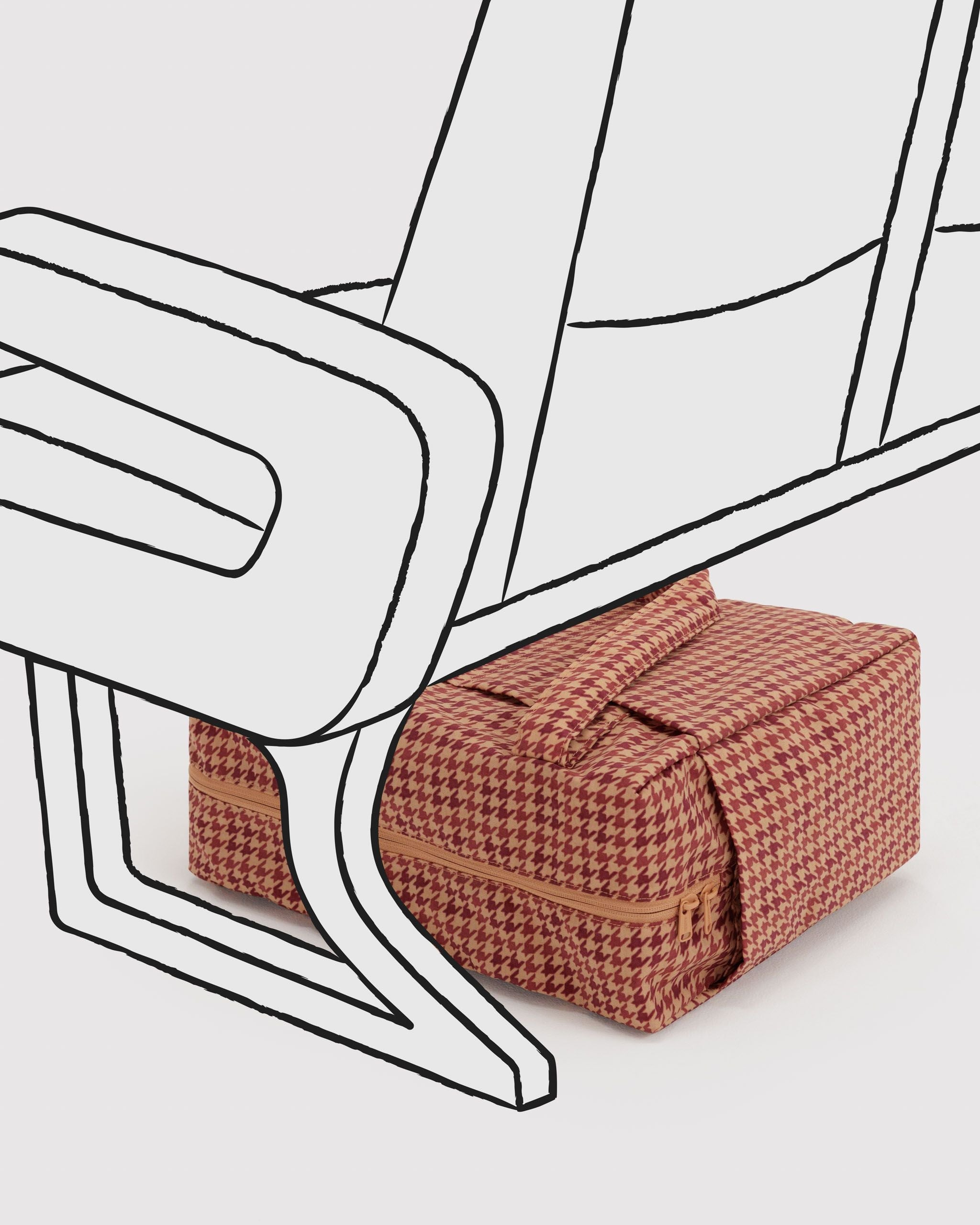 Small Cloud Carry-On - Tan Houndstooth