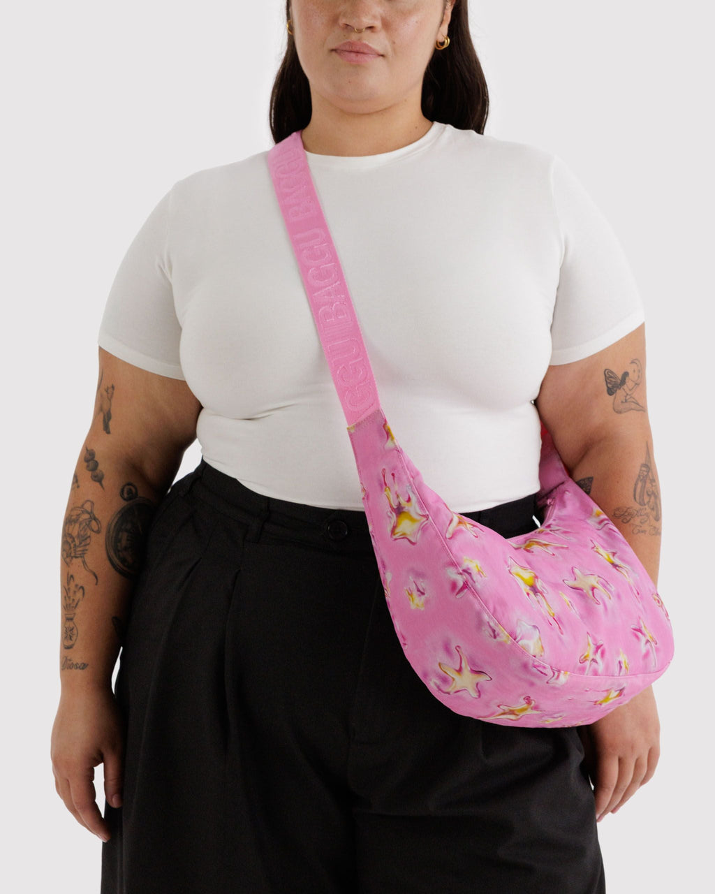 Medium Nylon Crescent Bag - Dancing Star