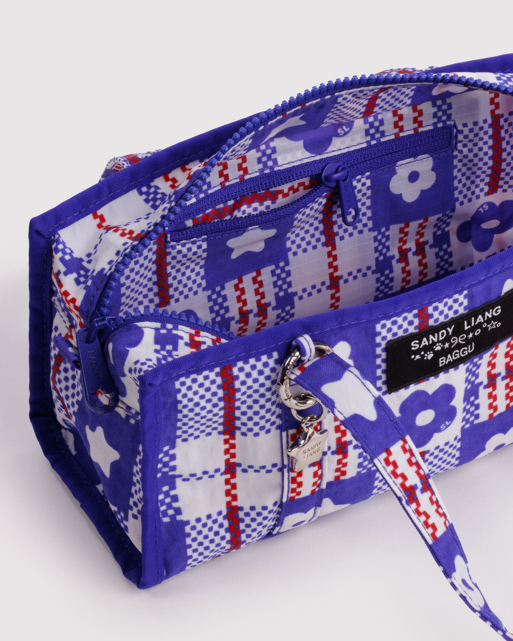 Mini Nylon Market Bag - Market Plaid Blue