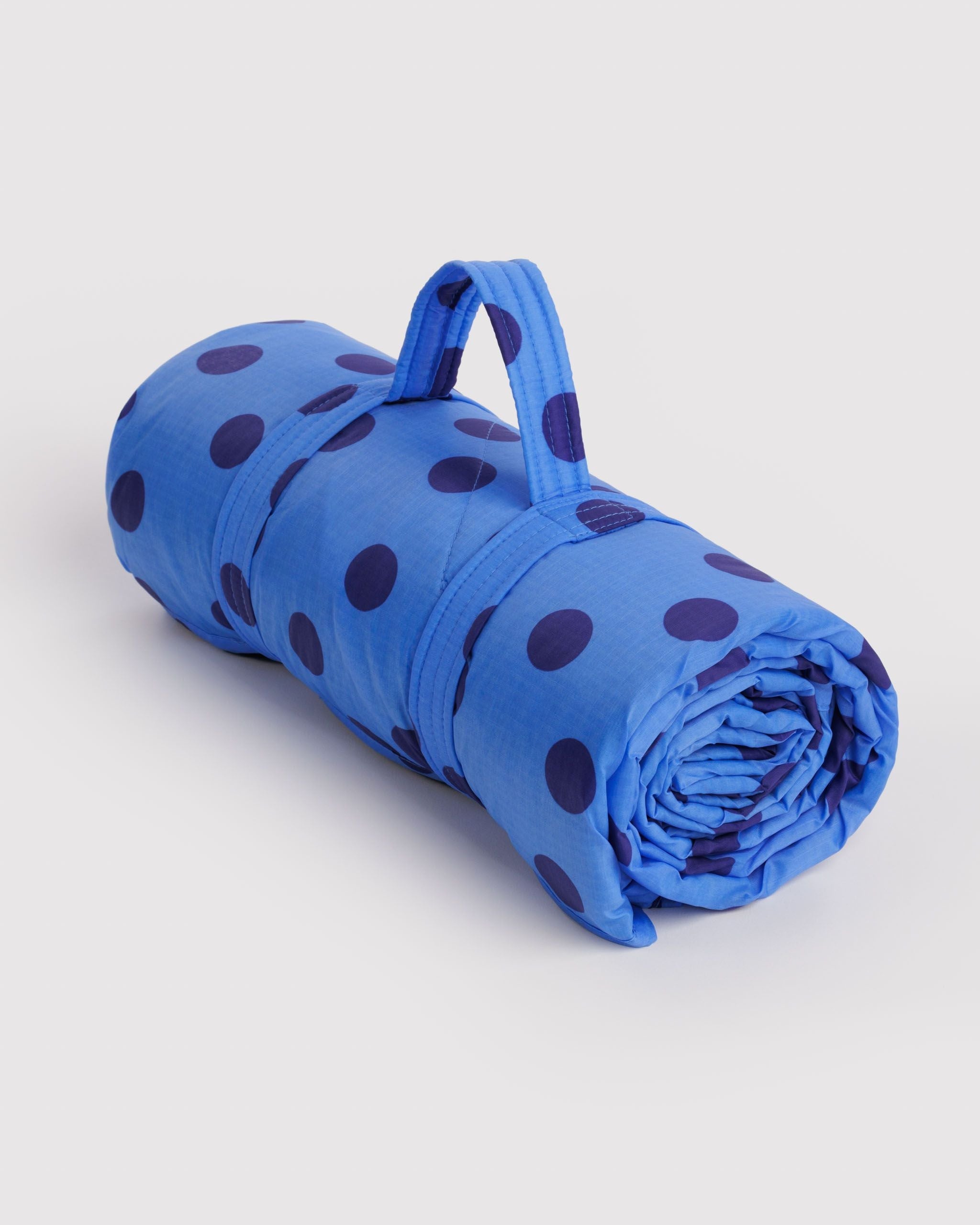 Puffy Picnic Blanket - Blue Polka Dot