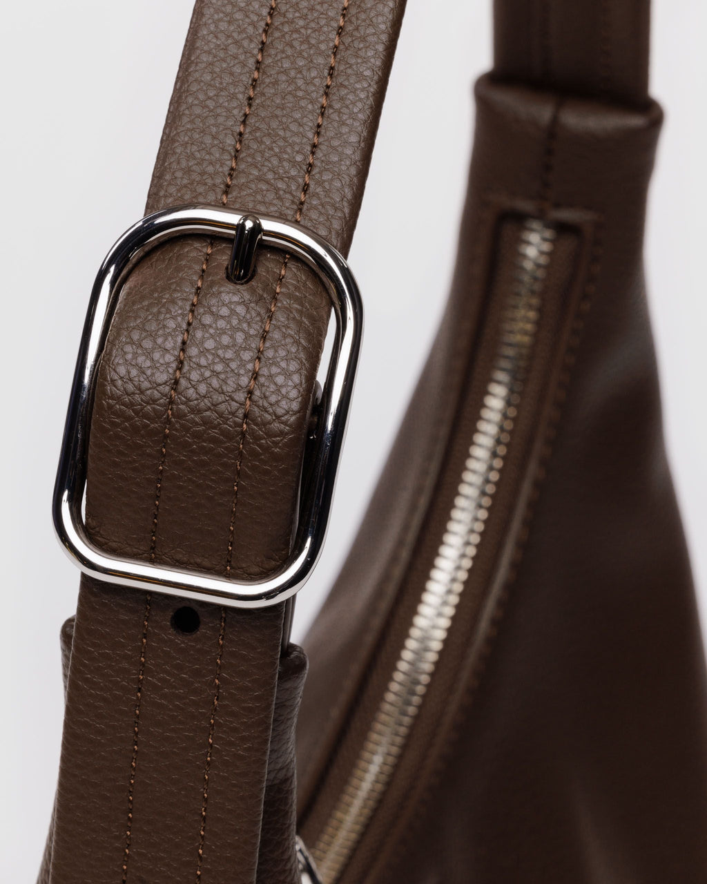 Mini Recycled Leather Shoulder Bag - Brown