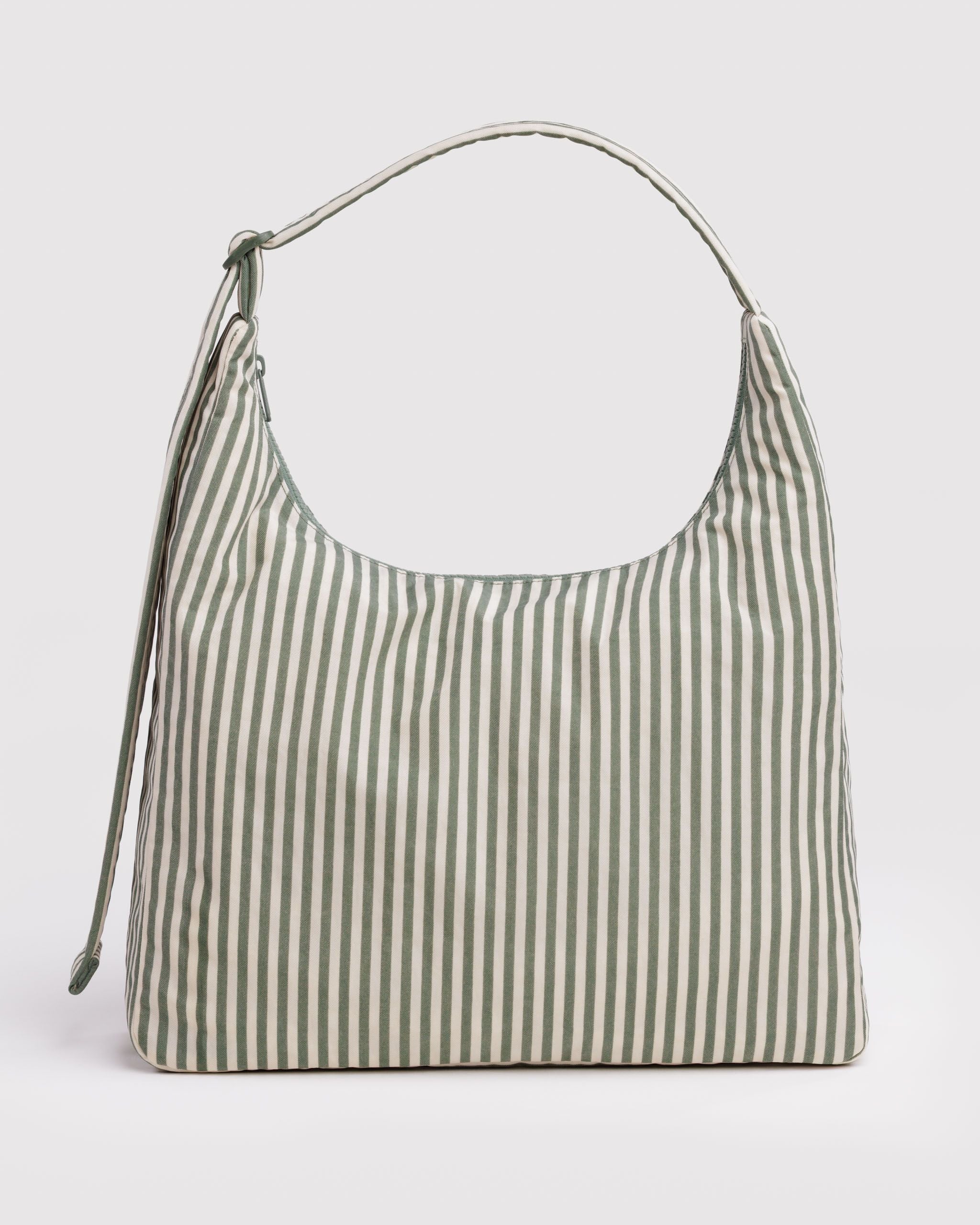 Nylon Shoulder Bag - Sage Stripe