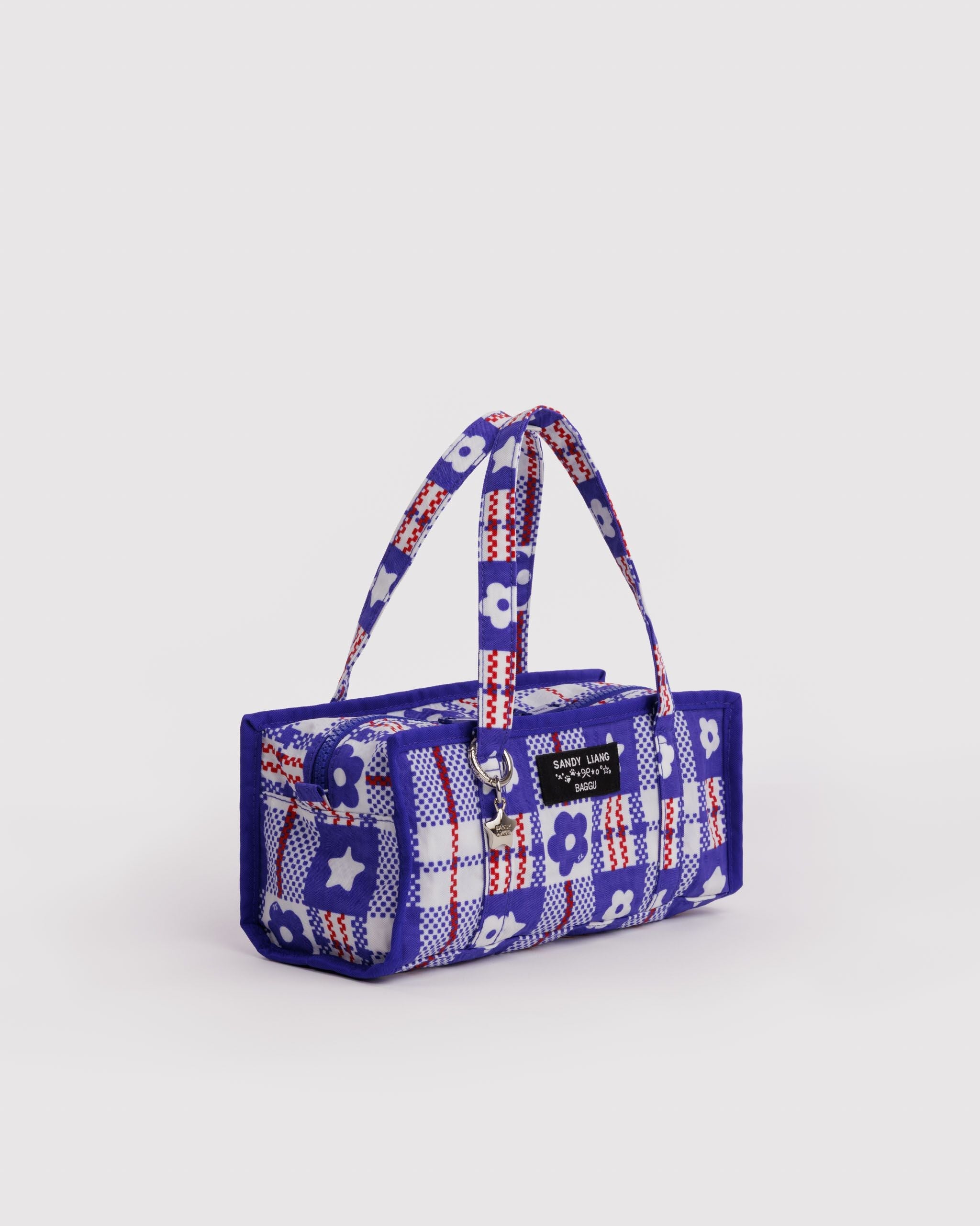 Mini Nylon Market Bag - Market Plaid Blue