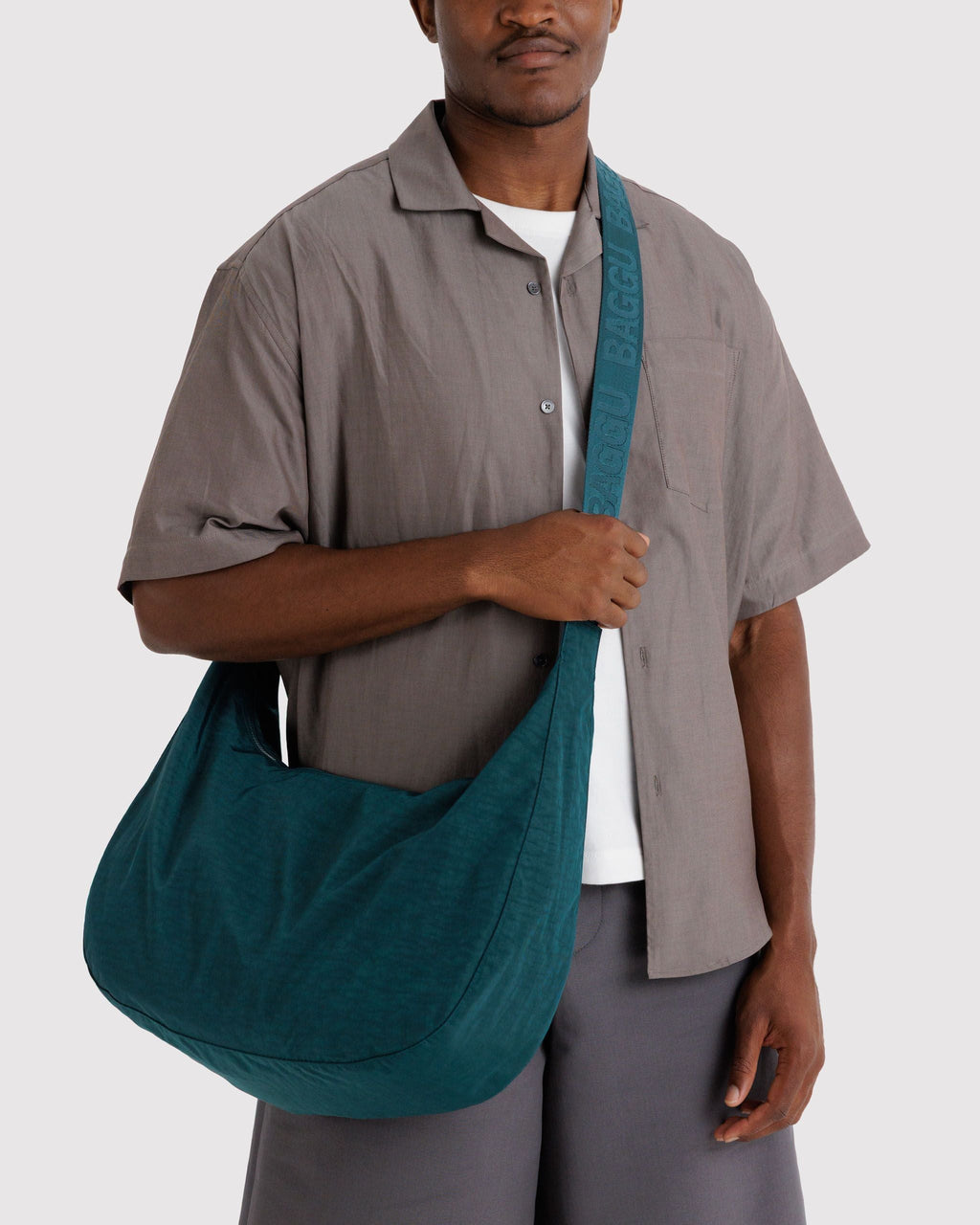Large Nylon Crescent Bag - Deep Sea