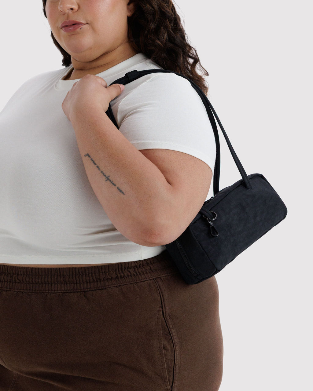 Small Nylon Bowler Bag - Black