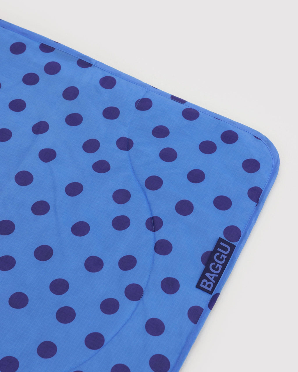 Puffy Picnic Blanket - Blue Polka Dot