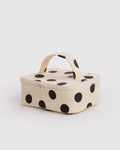Small Cosmetic Case - Cream and Black Polka Dot