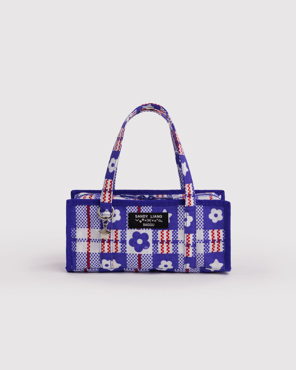 Mini Nylon Market Bag - Market Plaid Blue