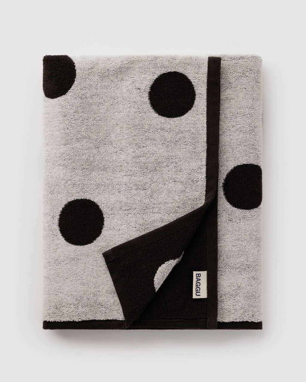 Bath Towel - Cream and Black Polka Dot