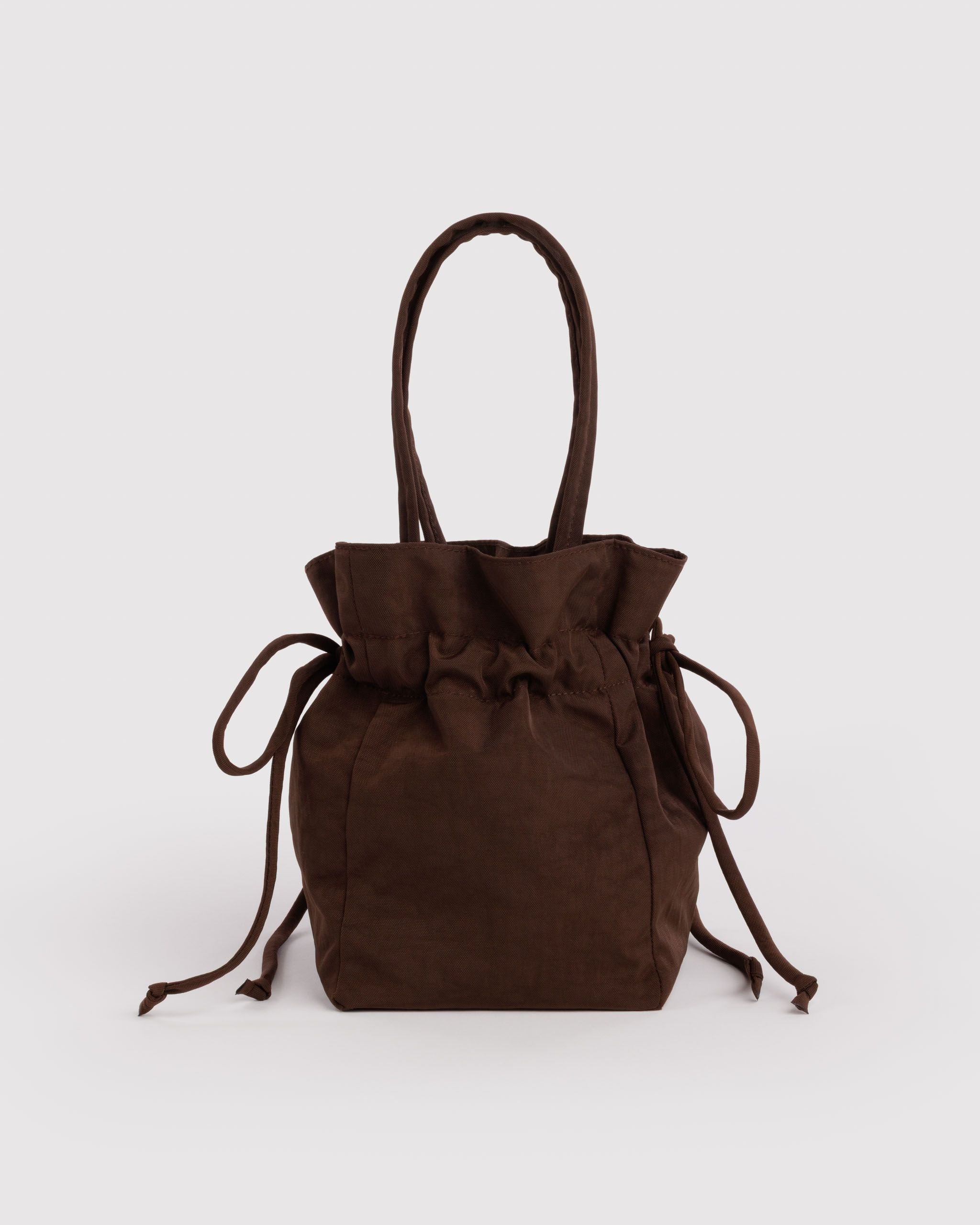 Nylon Drawstring Bag - Coffee