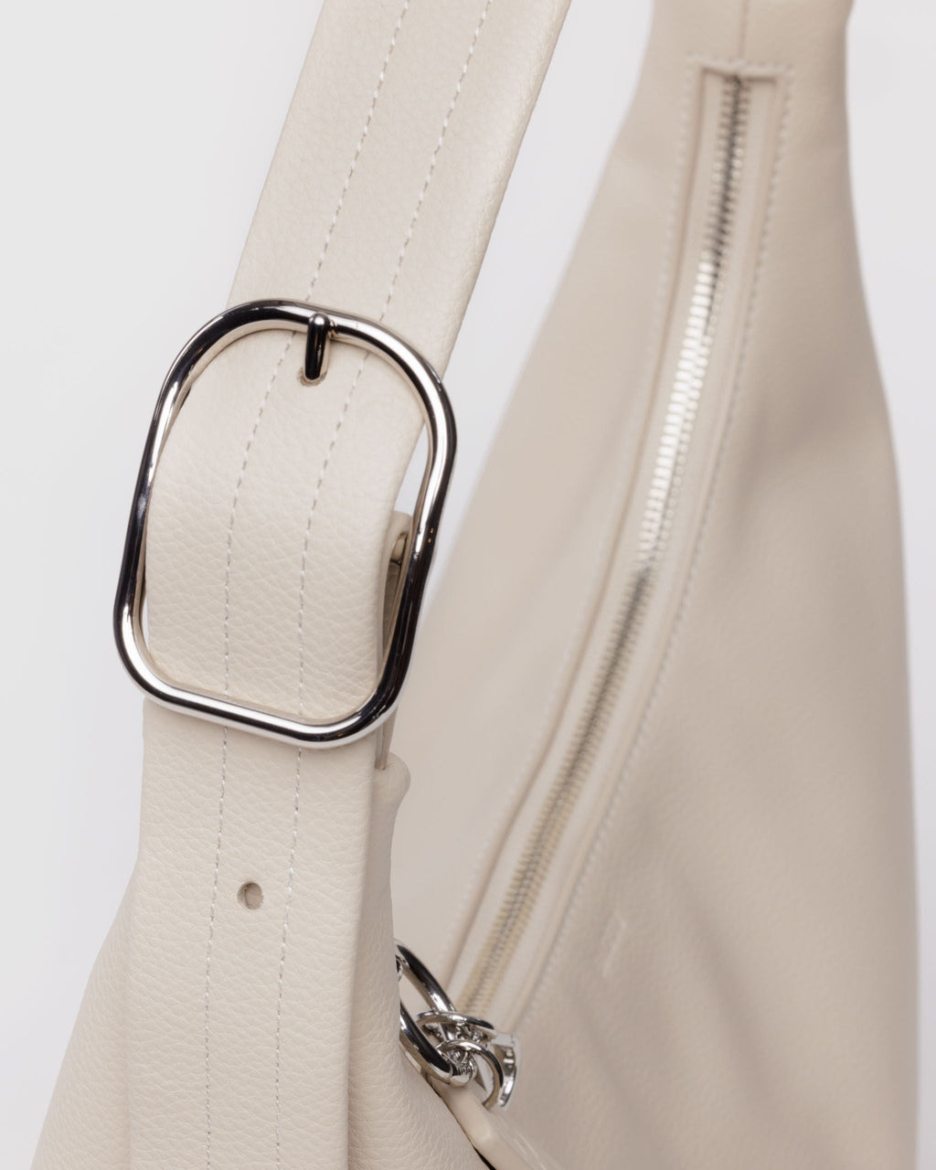 Recycled Leather Shoulder Bag - Stone